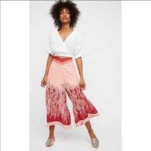 Free People Floral Flowy High Rise Pants